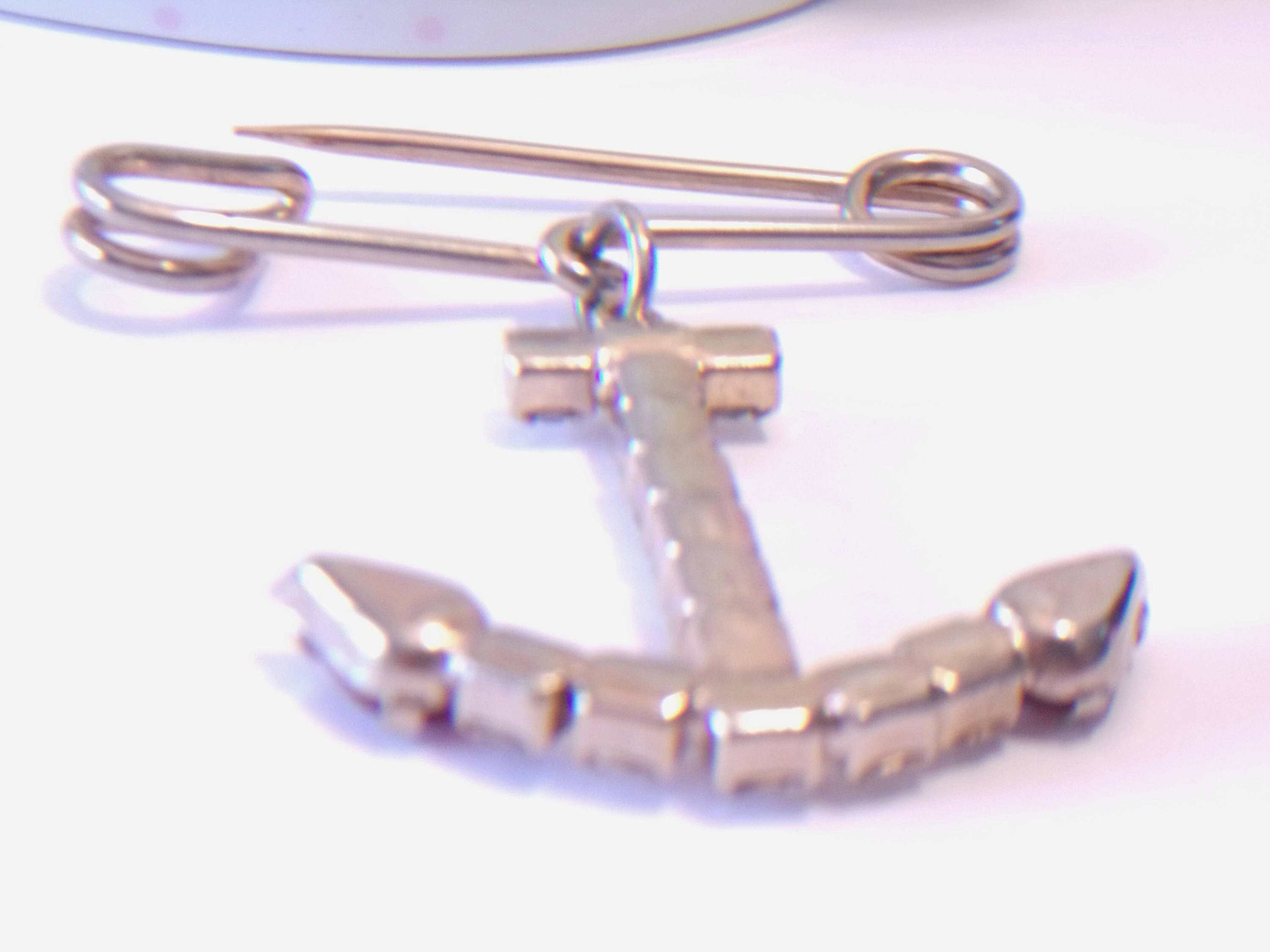 Vintage Rhinestone Anchor Pin Nautical Jewelry Sailor Fashion Etsy