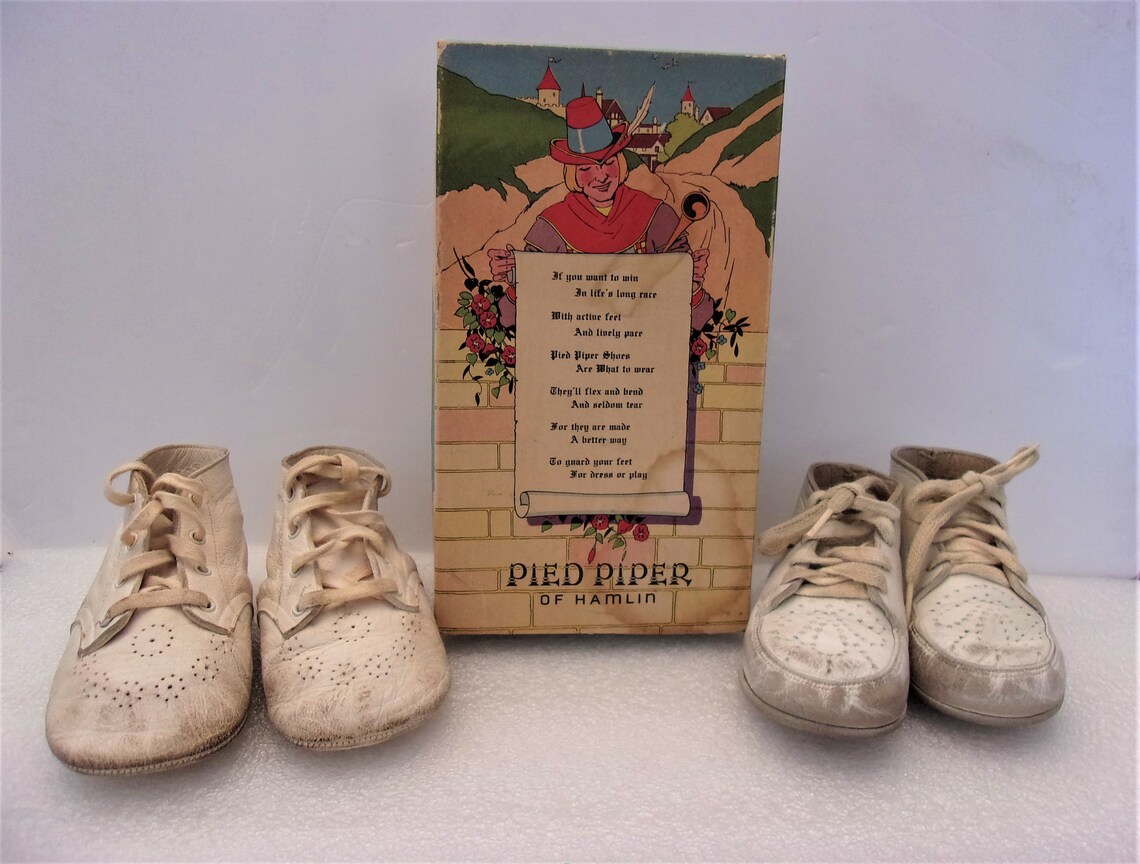 Vintage Pied Piper Baby Crib Shoes Size 4 Etsy