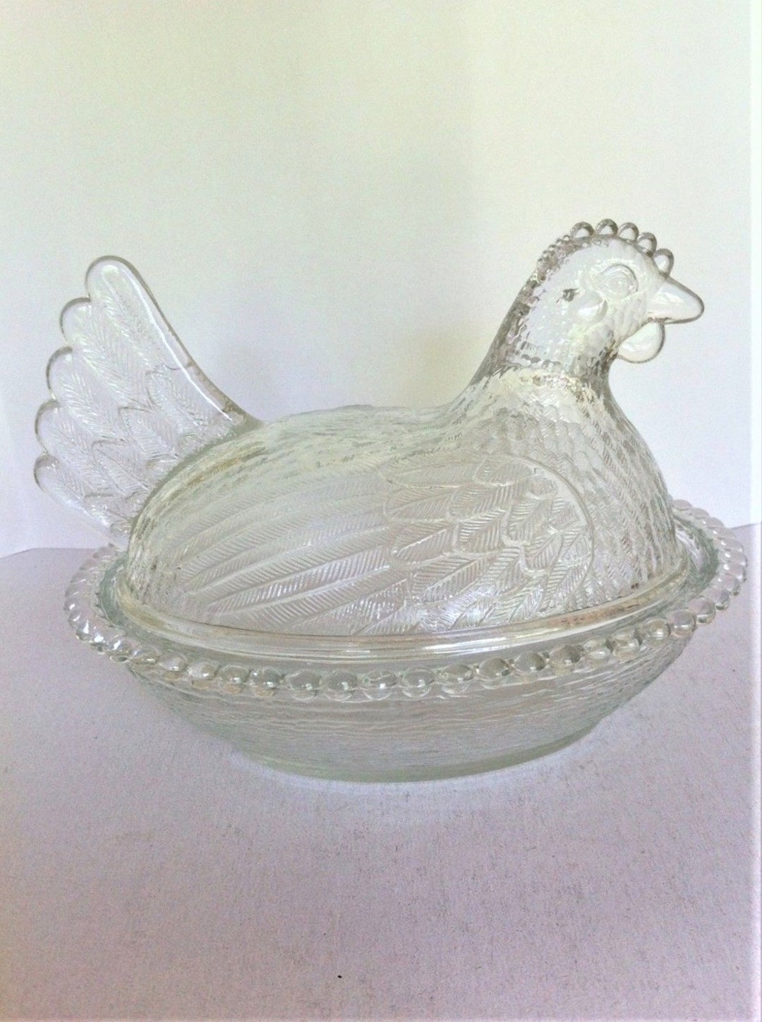 Vintage Indiana Glass Clear Crystal Hen on Nest Candy Dish - Etsy