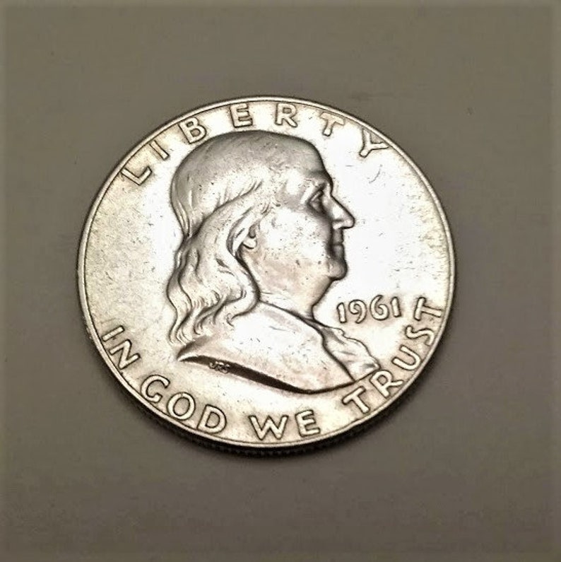 1961 D Franklin 90 Silver Half Dollar Full Dates Circulated Nice Vintage Condition