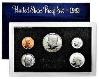 Vintage 1983 United States Proof Set Low Mintage American Money Collectible Coins Old Money  www.etsy.com/shop/ALEXLITTLETHINGS