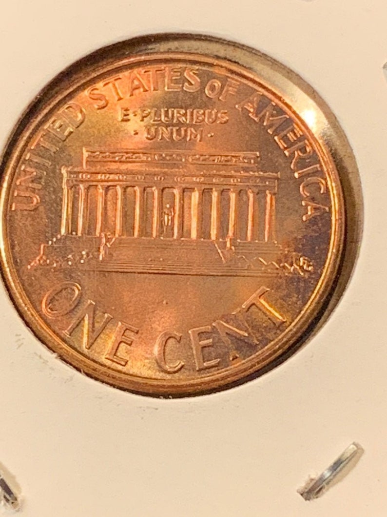 1994 D Lincoln Memorial Uncirculated Cent Color Toning Copper Orange US Penny Zinc image 4