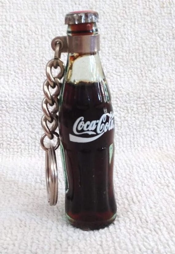 Vintage Coca Cola Bottle Keychain Coke Soda Key Ri