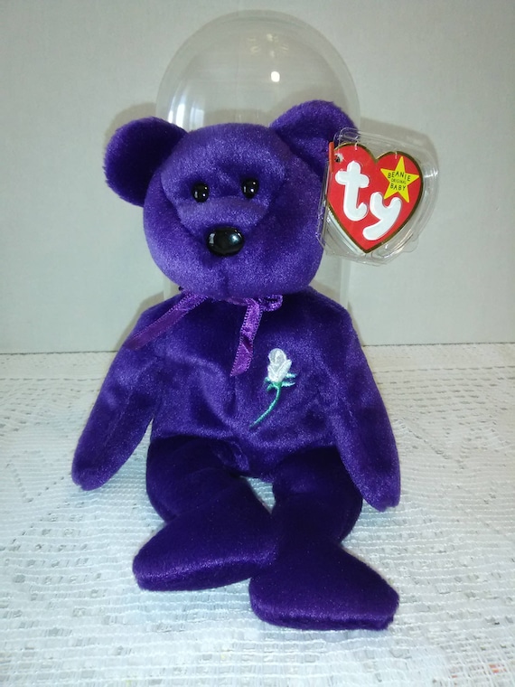 Princess Diana First Edition Beanie Baby Space P.E Pellets White