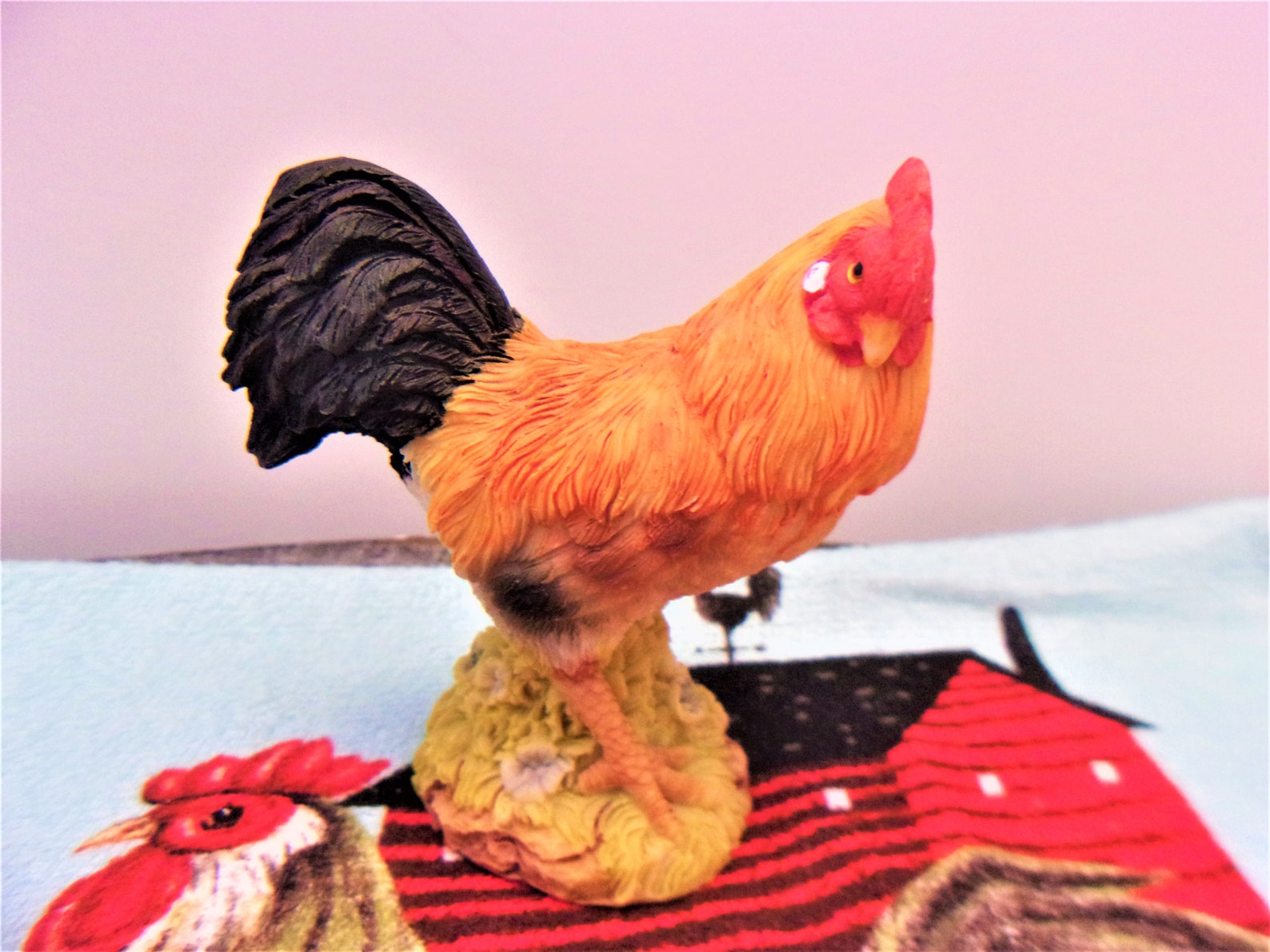 Vintage Rooster Figurine Ornament Country Farmhouse Home Decor Etsy