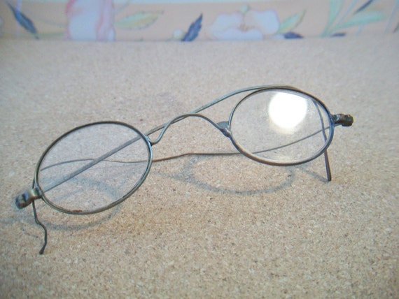 Rare Antique Small Wire Rimmed Spectacles Eye gla… - image 1