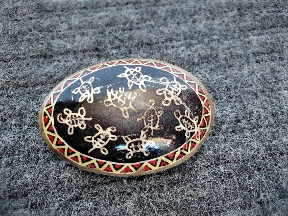 Vintage Turtle Shell Hand Painted Tiny Turtles and Art Designs - Etsy
