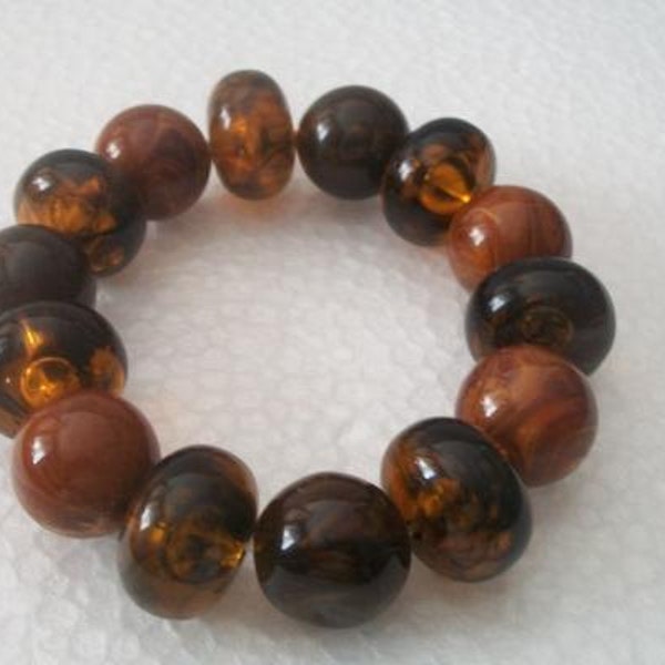 Vintage Root Beer Brown Jumbo Beaded Bracelet Modern Costume Jewelry Spring Summer Fashion Accessory for Wife Her alexlittlethings.etsy.com