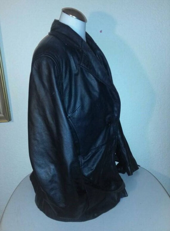 Vintage Wilson Leather Jacket Black Leather Coat - image 3