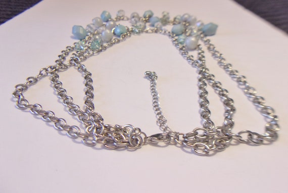 Blue Multi Strand Necklace Beaded Chain Jewelry F… - image 5