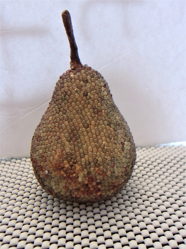 Beaded Pear Sugared Fruit Artificial Crafting Vintage Kitchen Etsy