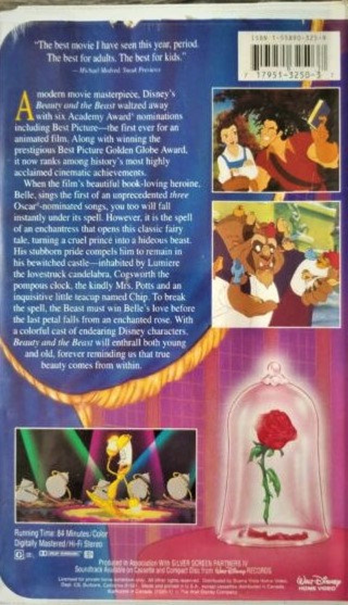 Walt Disney Classic Beauty and the Beast VHS Tape 1325 IBSN Etsy