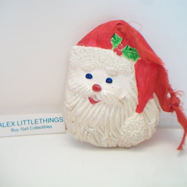 Santa Claus Christmas Ornament Vintage 1973 Retro Plaster Holiday Home Decor Merry Christmas www.etsy.com/shop/ALEXLITTLETHINGS