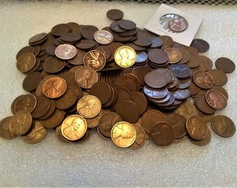 Antique Vintage Lot Of 350 Wheat Cents Pennies 1909  Up To 1960's  D.P.S No Mint Marks www.etsy.com/shop/ALEXLITTLETHINGS