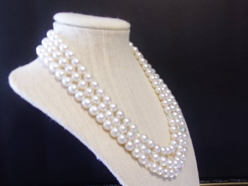 Vintage Multi Strand Pearl Necklace Vintage Wedding Bridal Etsy