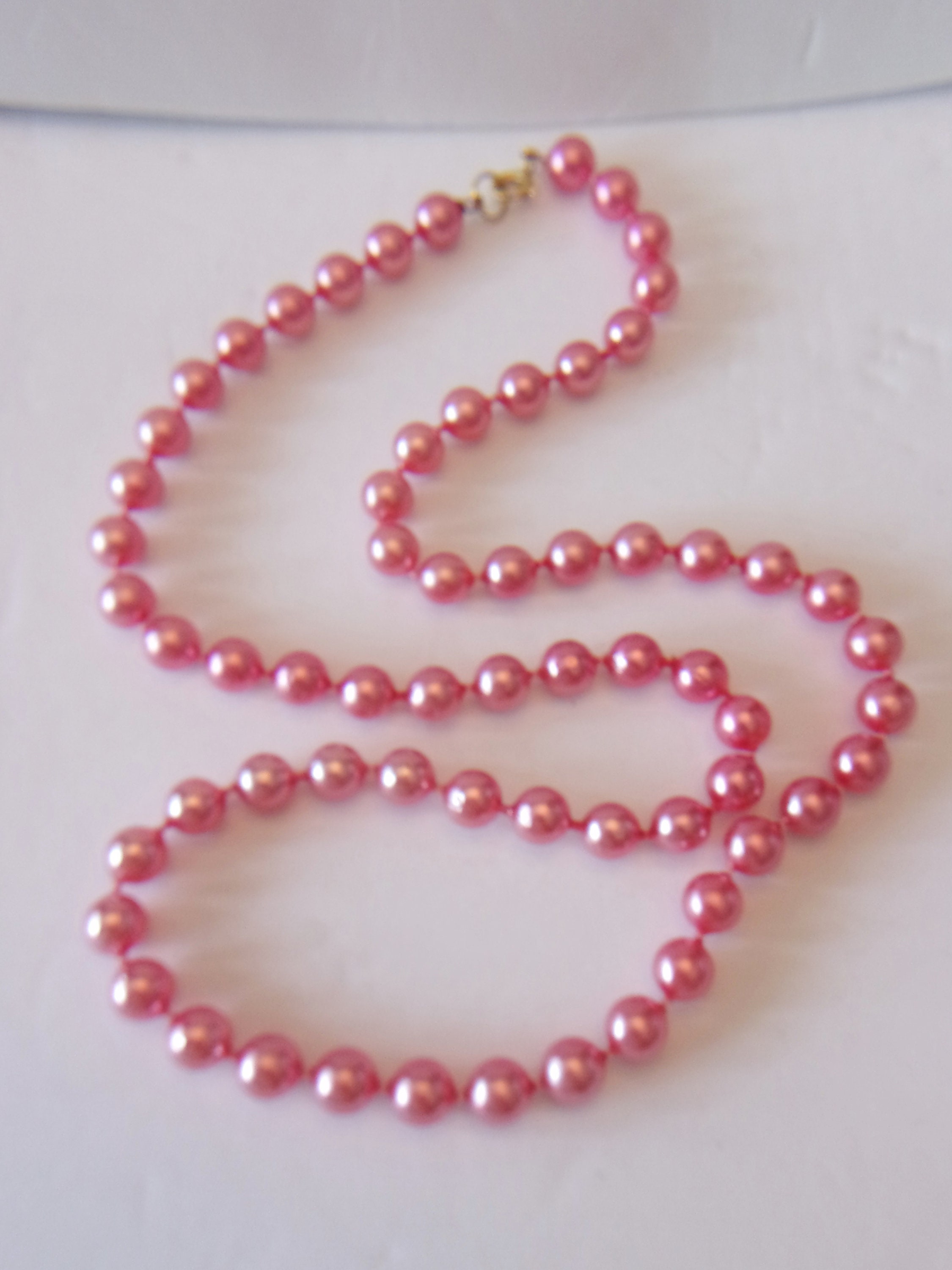 Pink Pearl Beaded Necklace Costume Jewelry Fashion Accessories Etsy UK