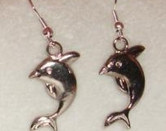 Dolphin Dangle Drop Earrings Charm Jewelry Sea Life Beachy Vacation Fashion Accessories For Mom For Her