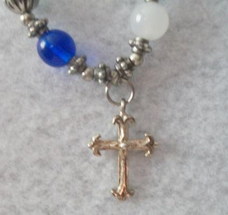 Beaded Cross Bracelet Multi Color Silver Stretch Colorful Boho Etsy