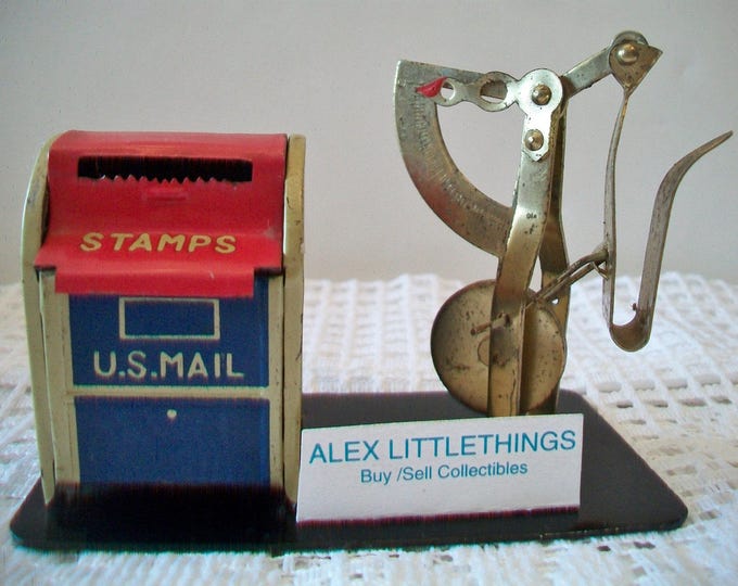 Vintage Desktop Postage Stamp Holder Dispenser Scale Home Etsy