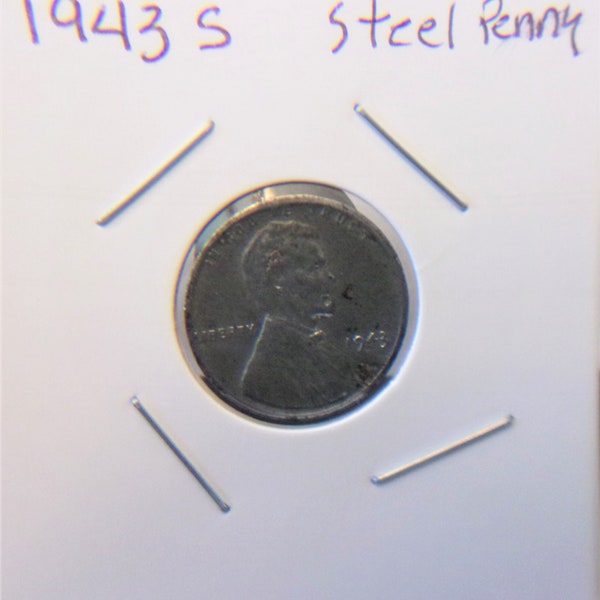 1943-S Lincoln Wheat Penny 1 Cent Collectible Coin WWII Steel Penny