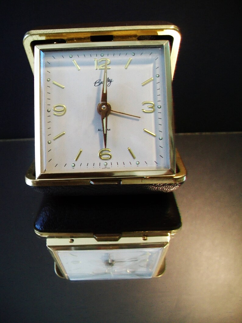 Vintage Brown Bradley Travel Alarm Clock Retro Japan Etsy Australia