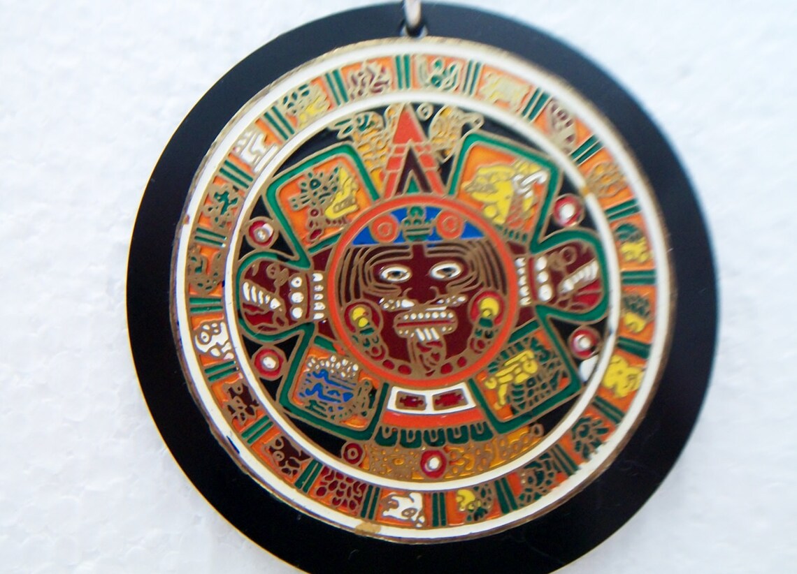 Vintage Aztec Calendar Key Chain Keychain 1960s Retro Etsy Vintage Aztec Calendar Key Chain Keychain 1960s Retro Etsy