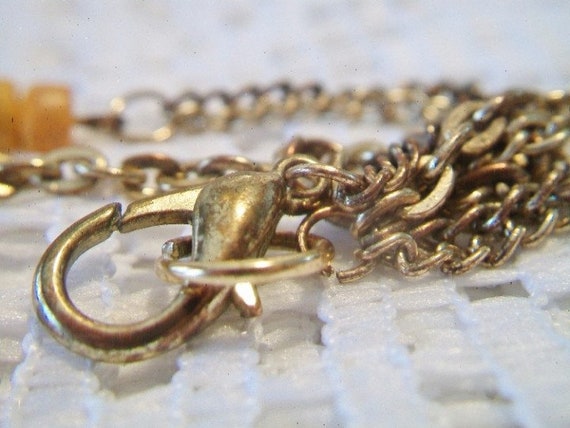 Vintage Beaded Chain Necklace Multi Color Coral Y… - image 8