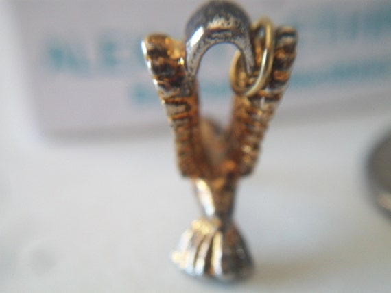 Vintage Hummingbird Pendant Charm Gold Tone Costu… - image 5