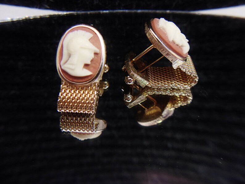 Swank Trojan Cameo Cufflinks Tie Pin Men's Vintage Jewelry Etsy