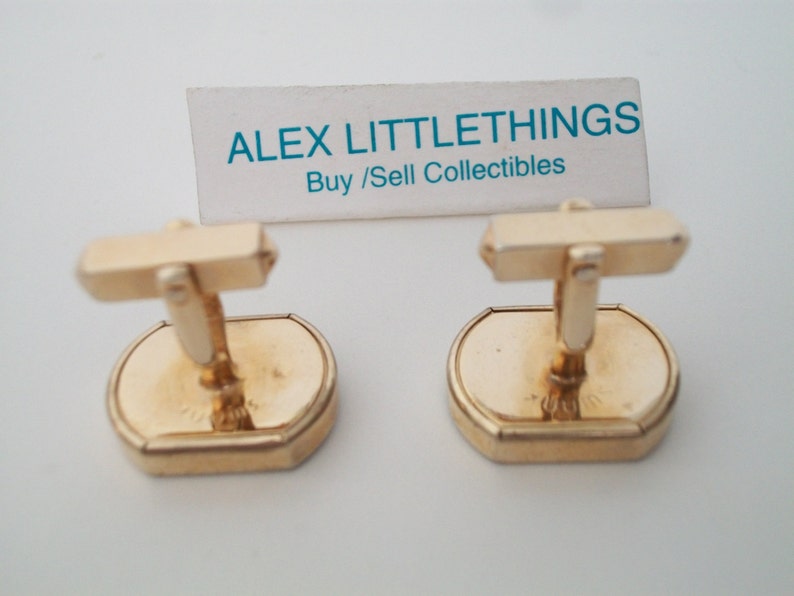 Swank Goldtone Unique Lucite Encased Fly fishing Hook cufflinks cuff links 1950/'s
