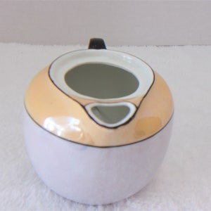 Vintage Lusterware Iridescent Creamer/ Teapot/Creamer Germany Pearl white With Violet Porcelain Orange Black .etsy.com/shop/ALEXLITTLETHINGS image 7