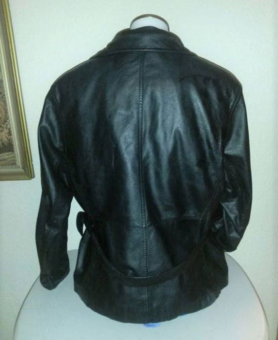 Vintage Wilson Leather Jacket Black Leather Coat - image 4