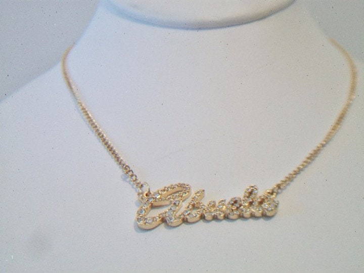 Abuela Crystal Scripted Necklace Thalia Sodi Grandma Nameplate Jewelry