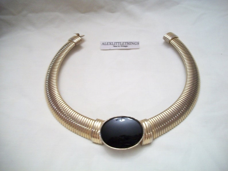 Donald Stannard Black Coil Collar Necklace Designer Signed Etsy