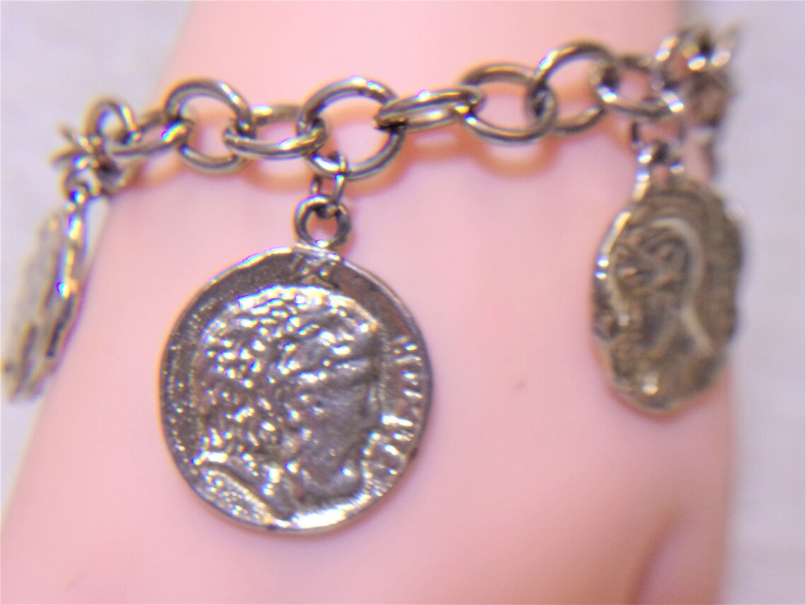 Coin Charm Bracelet Vintage Jewelry Fashion Accessories for Etsy