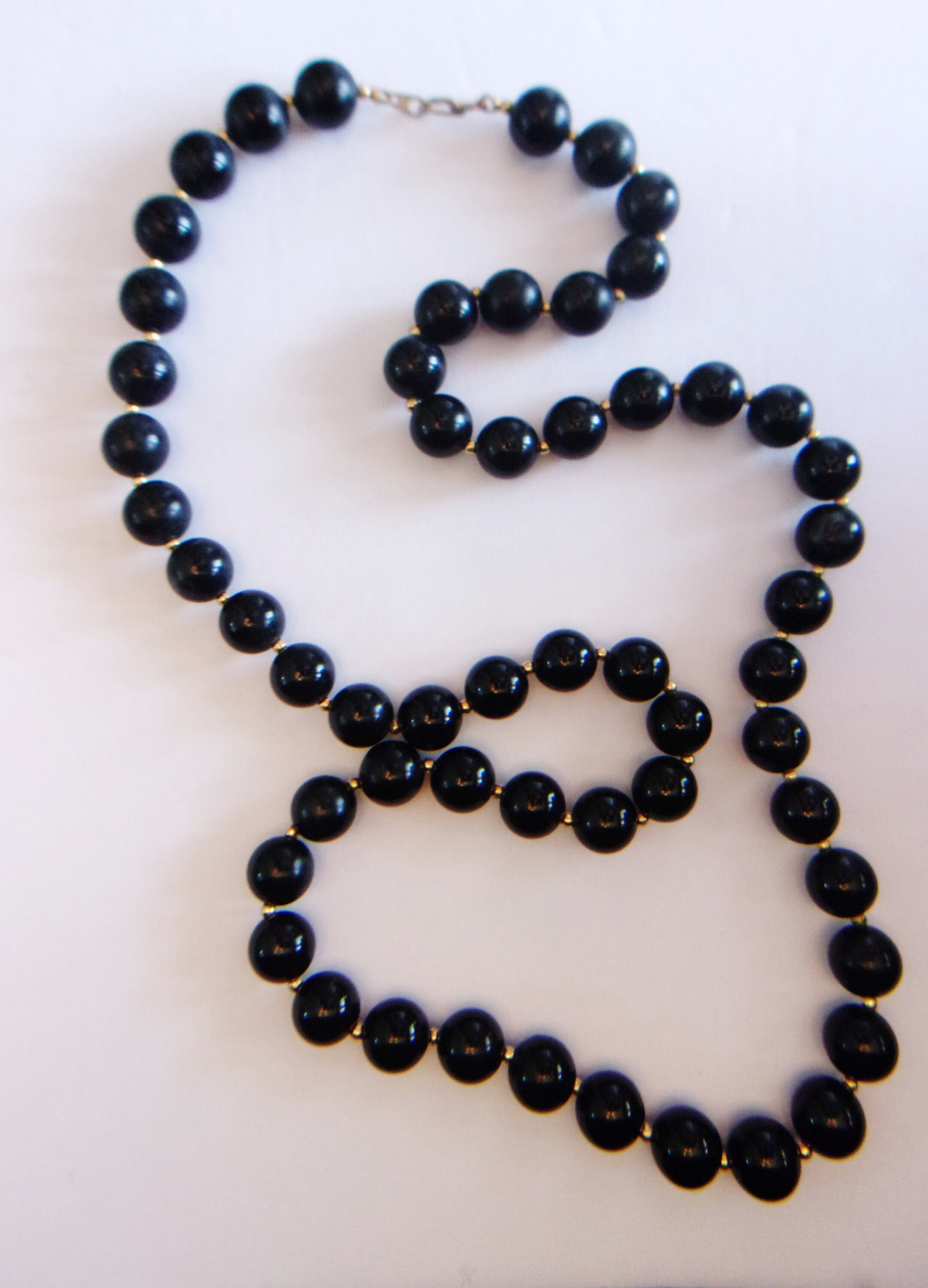 Marvella Black Beaded Necklace Vintage Jewelry Retro Beads | Etsy