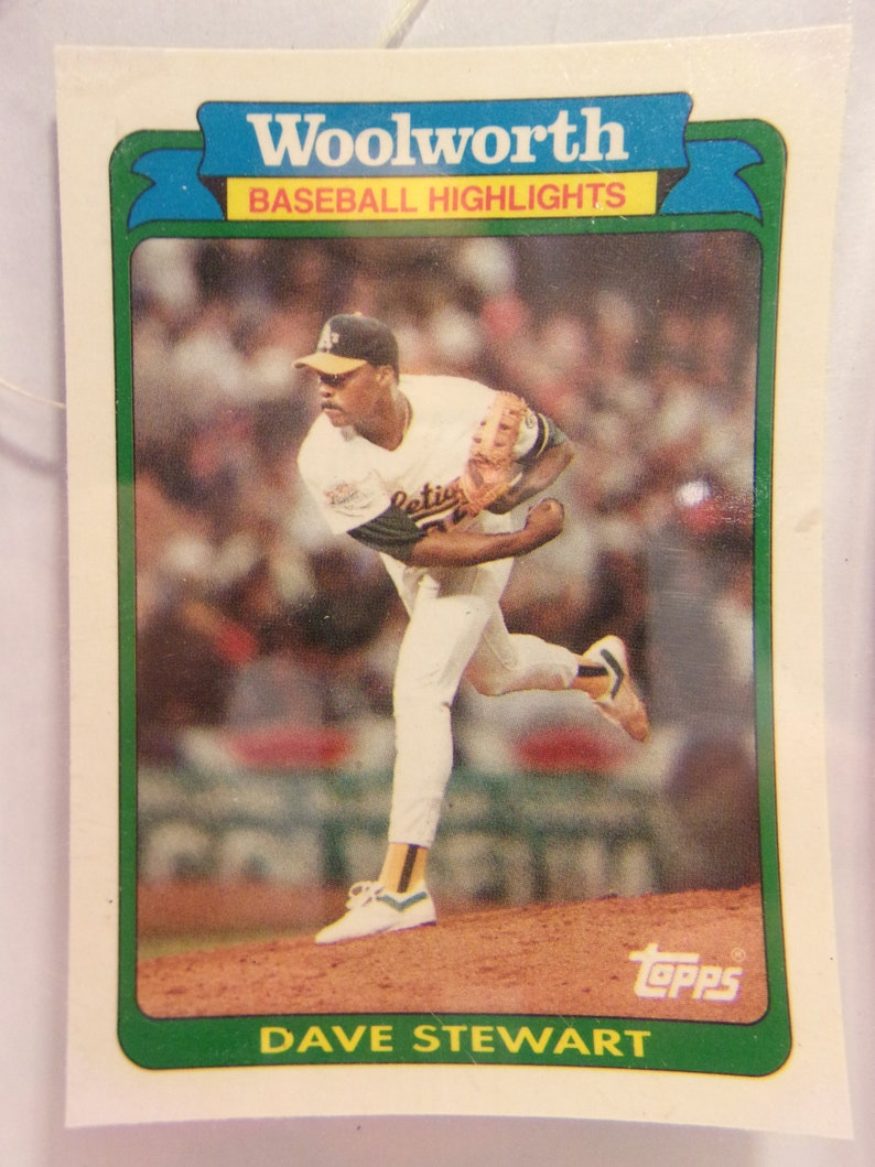 Woolworth/'s 1989 ATHLETICS #25 1989 Dave Stewart Baseball Card Pitcher Ball Player