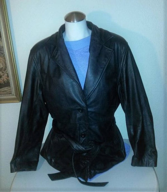Vintage Wilson Leather Jacket Black Leather Coat - image 1
