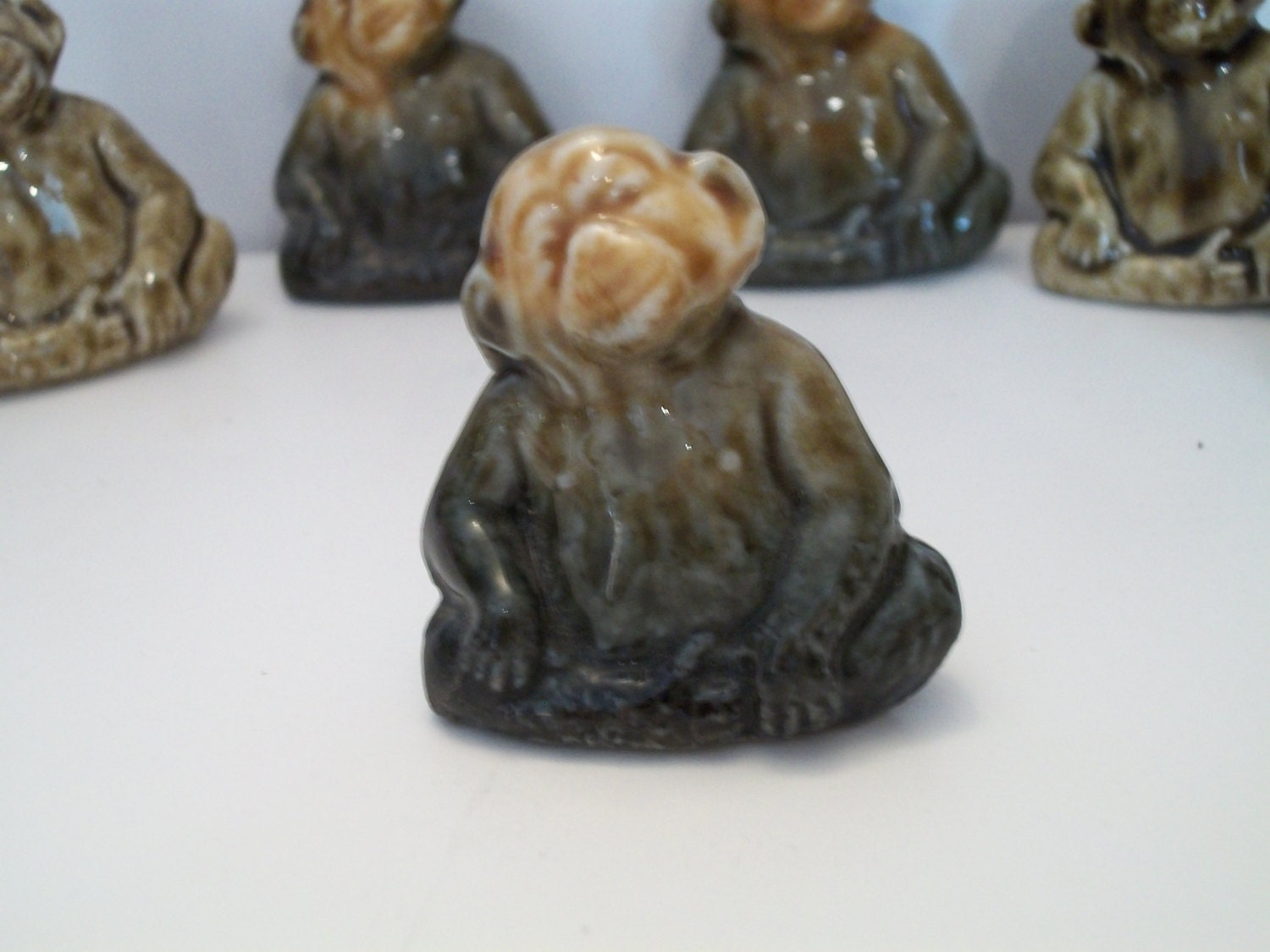 Vintage Monkey Figurines Red Rose Tea 1983 Retro Ape Chimp Orangutan