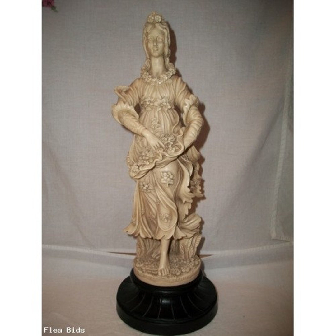Estate Rare Vintage Statue Alabaster Sculpture Italy GINO RUGGERI Woman