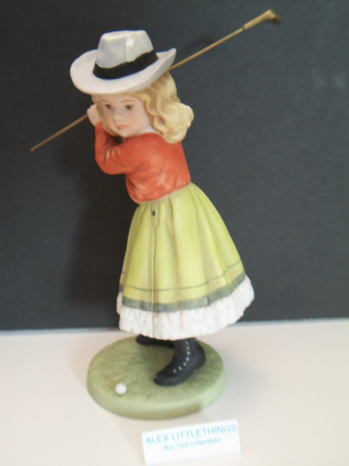 Vintage Golfing Figurine Lady Golfer Benedictine Omnia Optima Etsy
