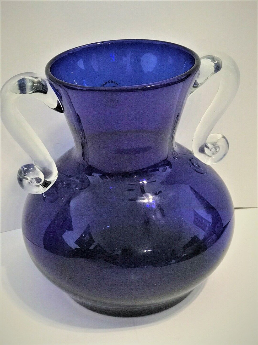 Vintage Handmade in Poland Vase by Wanda Imported Glass 7 1/2 Tall 3 1/