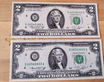 BONUS! UNCIRCULATED $2 DOLLAR BILL TWO DOLLAR BILL 1976 MAGNIFICENT NEW 
