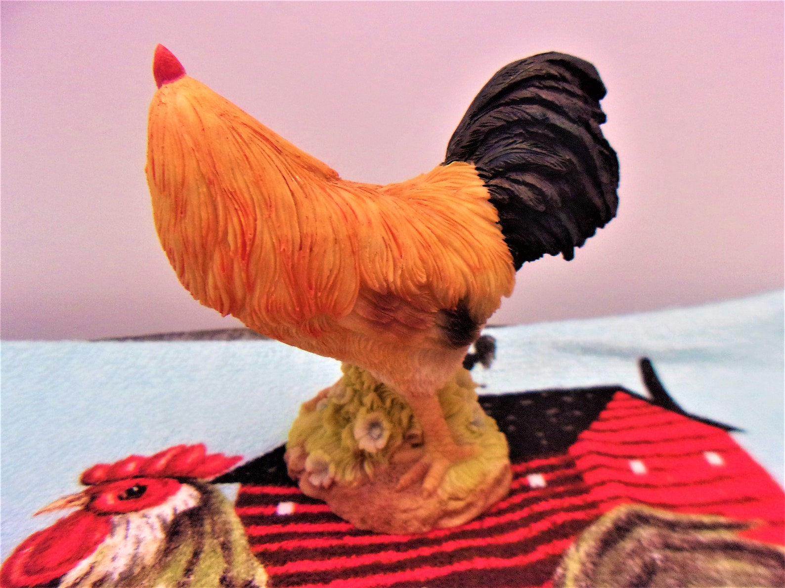 Vintage Rooster Figurine Ornament Country Farmhouse Home Decor Etsy