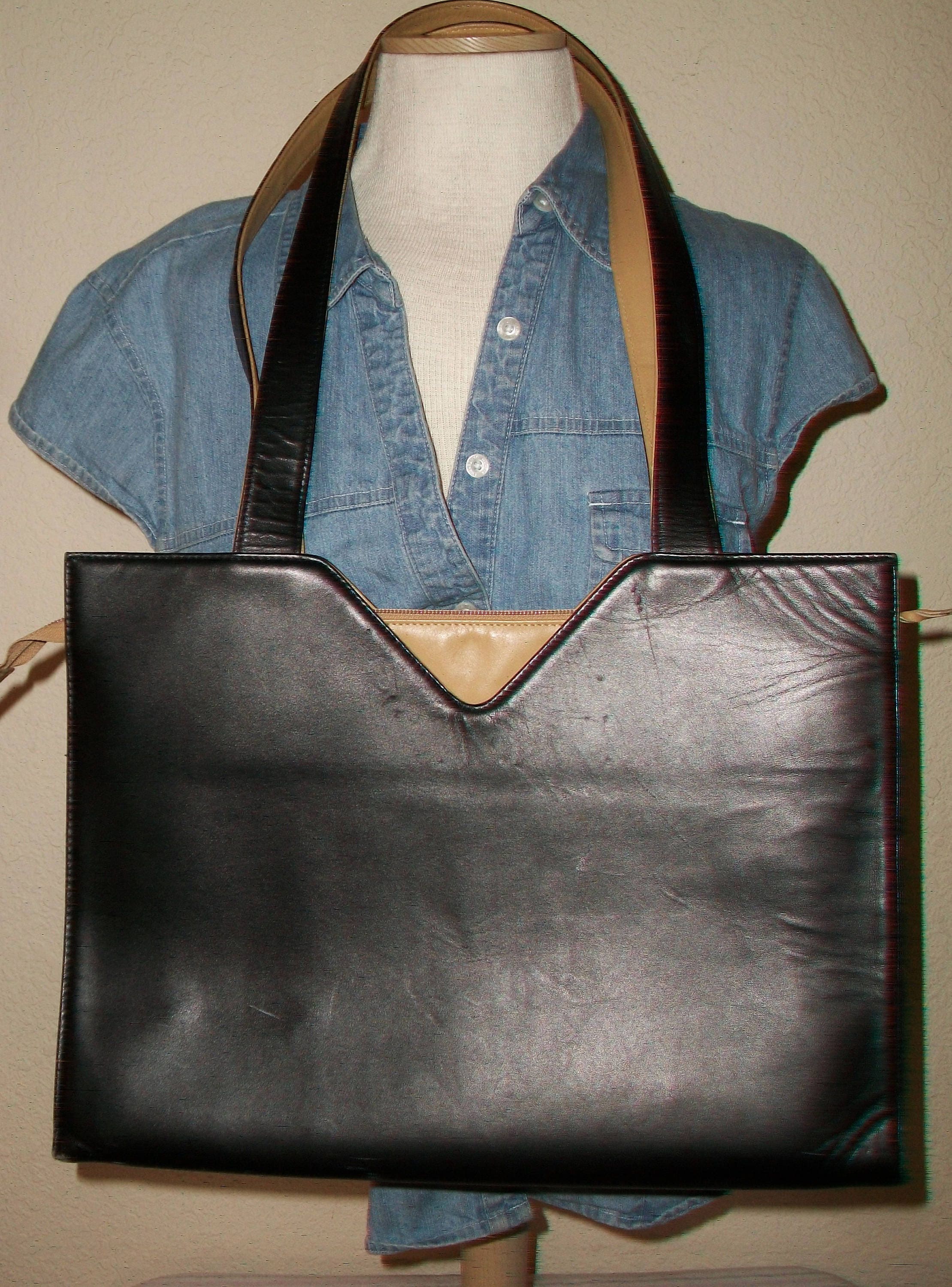 Franklin Covey Porfolio Purse Bag Korea Two Tone Black Beige -  Israel