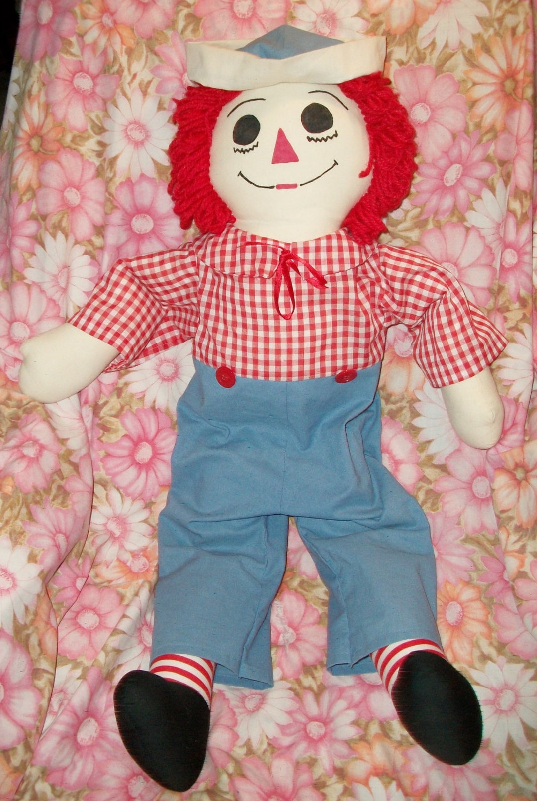 Huge Vintage Raggedy Andy Doll Classic Retro Soft Cloth Toy Rag Doll