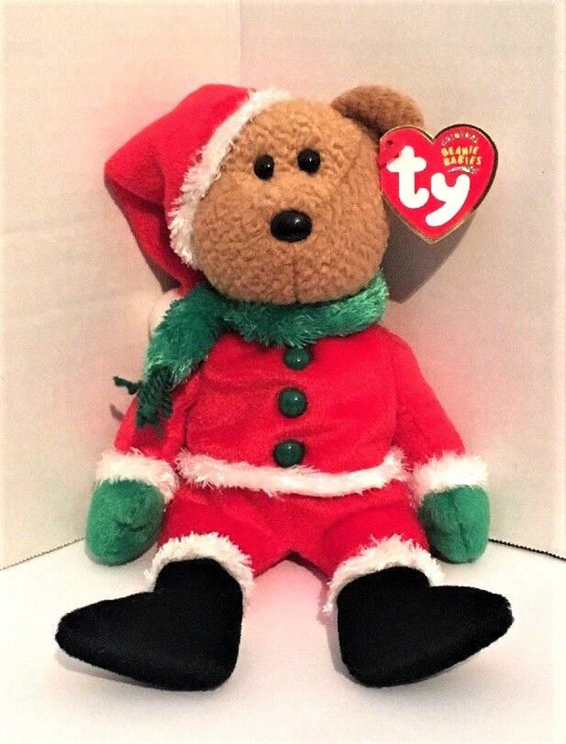 Ty® Beanie Babies KRINGLE Santa Bear Original Beanie Babies Etsy