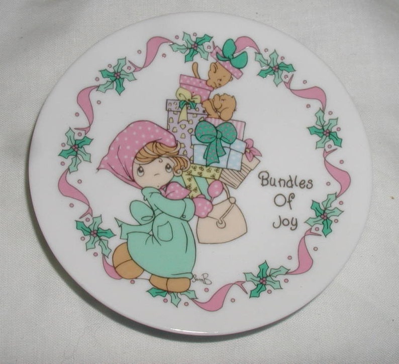 SALE Precious Moments Christmas Plate Bundles of Joy Vintage Etsy