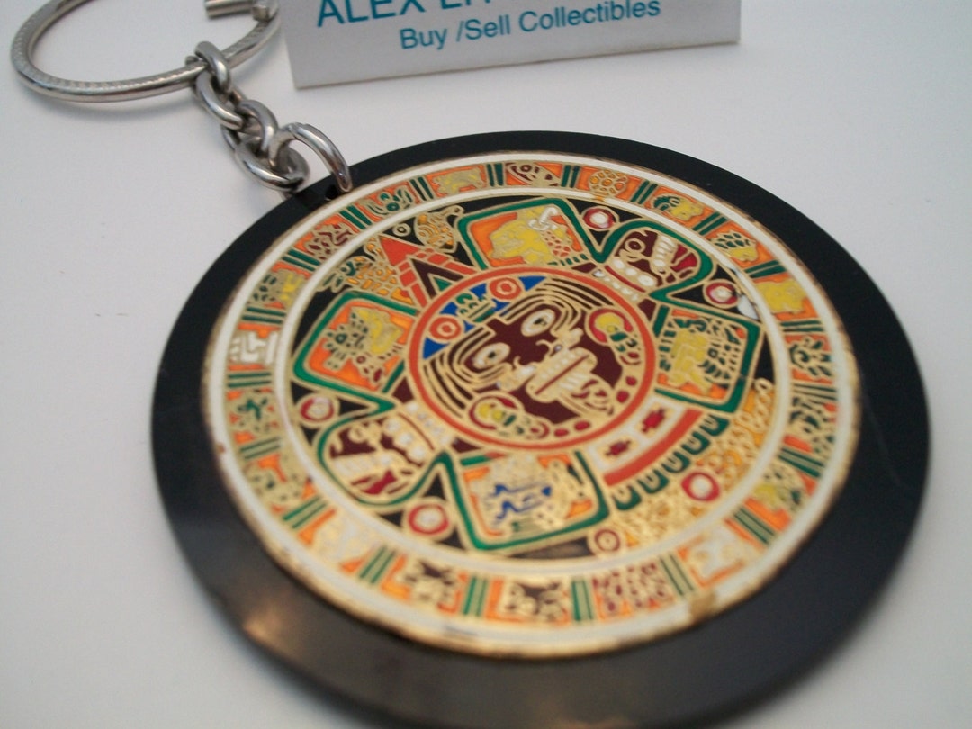 Vintage Aztec Calendar Key Chain Keychain 1960s Retro Accessories Vintage Aztec Calendar Key Chain Keychain 1960s Retro Accessories