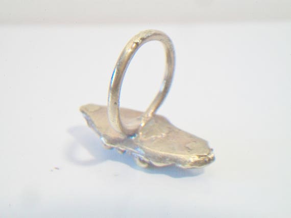 Vintage Brass Brutalist Ring Size 6.5 Bumpy Abstr… - image 5